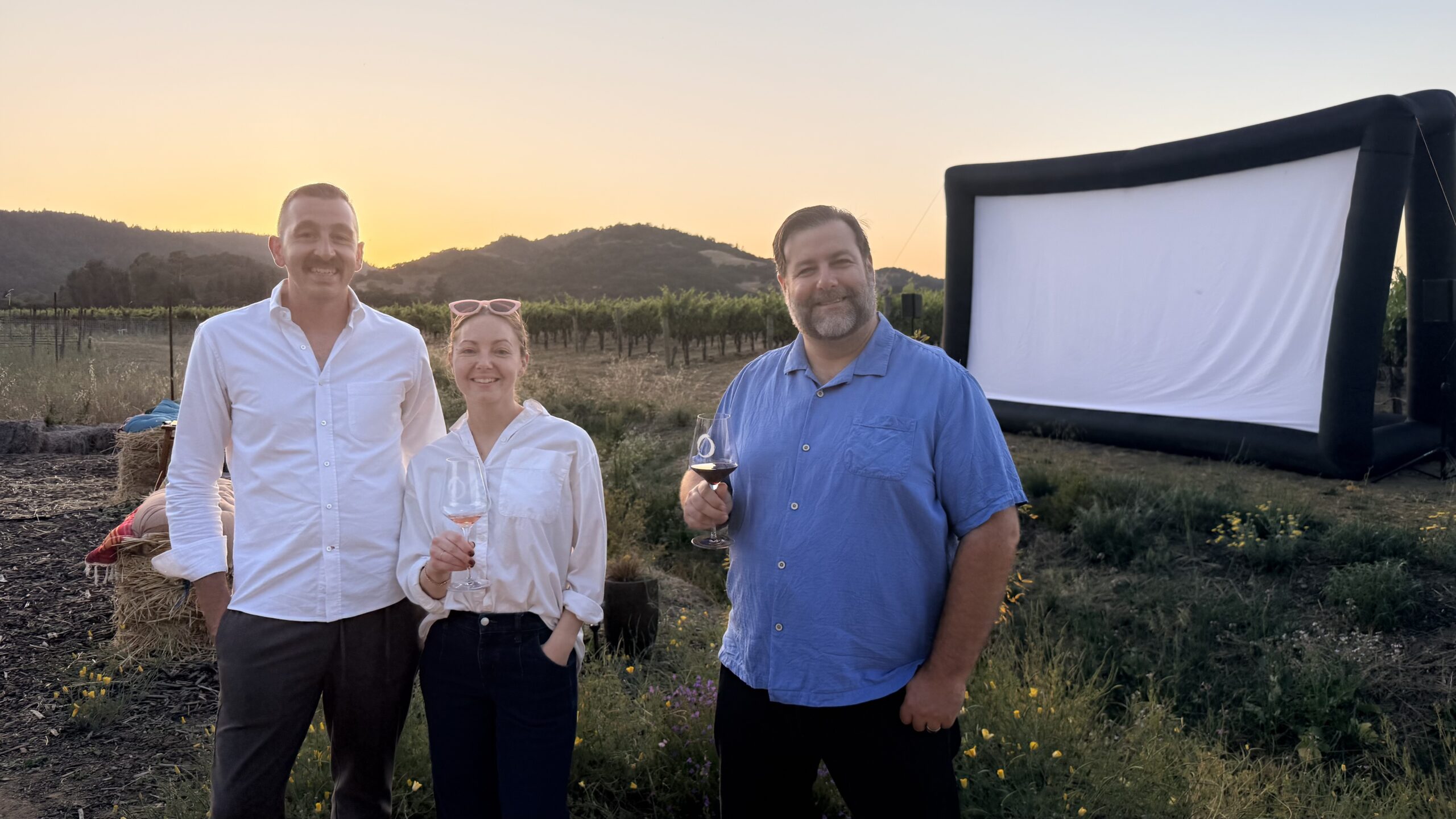 movie screen at dusk