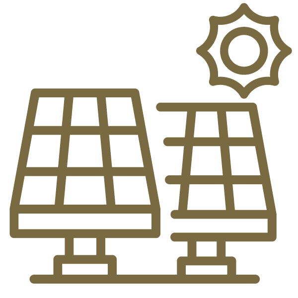 Solar powered winery facility icon